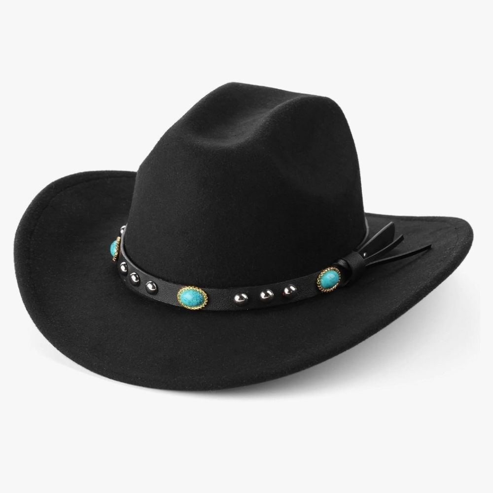 Black Western Cowboy Hat, Cowgirl Hat  Medium Unisex